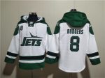 New York Jets #8 Aaron Rodgers White Ageless Must-Have Lace-Up Pullover Hoodie