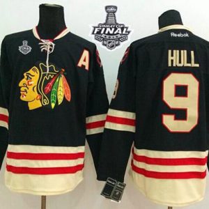 Blackhawks #9 Bobby Hull Black 2015 Winter Classic 2015 Stanley Cup Stitched Jersey