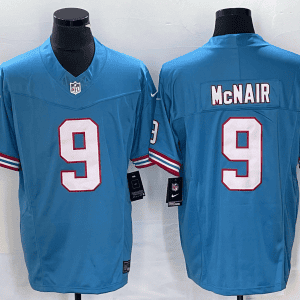 Tennessee Titans #9 Steve McNair Light Blue 2023 F.U.S.E. Vapor Limited Throwback Stitched Jersey