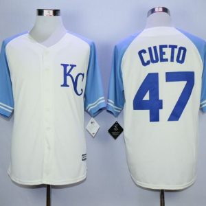Royals #47 Johnny Cueto Cream Exclusive Vintage Stitched Jersey