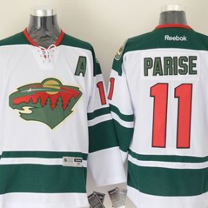 Wild #11 Zach Parise White Stitched Jersey