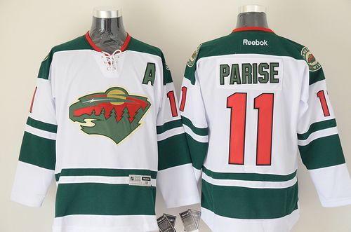 Wild #11 Zach Parise White Stitched Jersey