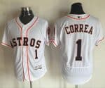 Astros #1 Carlos Correa White Flexbase Authentic Collection Stitched Jersey