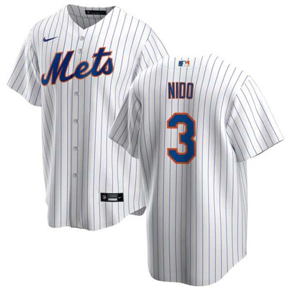 New York Mets #3 Tom¨¢s Nido White Cool Base Stitched Jersey
