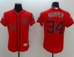 Nationals #34 Bryce Harper Red Fashion Stars Stripes Flexbase Authentic Stitched Jersey