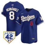 Los Angeles Dodgers #8 Enrique Hernandez Royal 2024 Jackie Robinson Patch Stitched Jersey