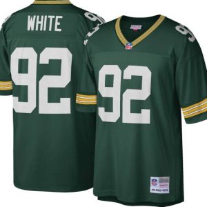 Green Bay Packers #92 Reggie White Mitchell Ness 1996 Throwback Green Jersey