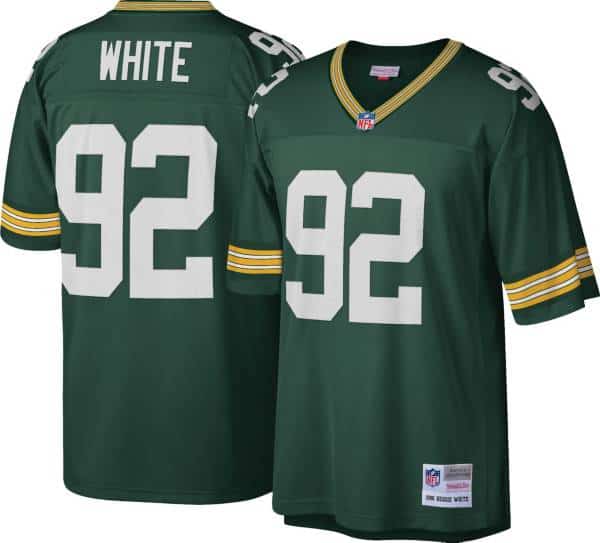 Green Bay Packers #92 Reggie White Mitchell Ness 1996 Throwback Green Jersey
