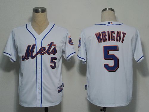 New York Mets #5 David Wright White Cool Base Stitched Jersey