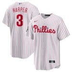 Philadelphia Phillies #3 Bryce Harper White 2022 World Series Cool Base Stitched Baseball Jersey