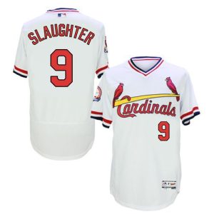 Cardinals #9 Enos Slaughter White Flexbase Authentic Collection Cooperstown Stitched Jersey