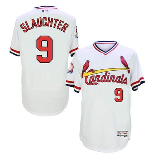 Cardinals #9 Enos Slaughter White Flexbase Authentic Collection Cooperstown Stitched Jersey