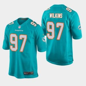 Miami Dolphins #97 Christian Wilkins Aqua Stitched Jersey