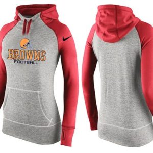 Nike Cleveland Browns Performance Hoodie Grey Red_1
