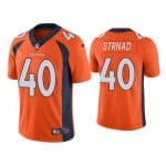 Denver Broncos #40 Justin Strnad Orange Vapor Untouchable Limited Stitched Jersey