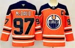 Edmonton Oilers #97 Connor McDavid Orange 2024-25 With C Patch Heritage Classic Primegreen Stitched Jersey