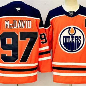 Edmonton Oilers #97 Connor McDavid Orange 2024-25 With C Patch Heritage Classic Primegreen Stitched Jersey