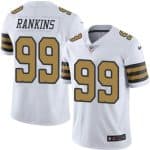 Saints #99 Sheldon Rankins White Stitched Limited Rush Nike Jersey