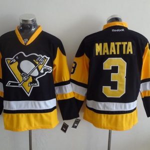 Penguins #3 Olli Maatta Black Alternate Stitched Jersey