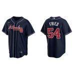 Atlanta Braves #54 Max Fried Navy Cool Base Stitched Baseball Jersey