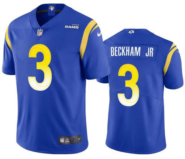Los Angeles Rams #3 Odell Beckham Jr. 2021 Royal Vapor Untouchable Limited Stitched Football Jersey