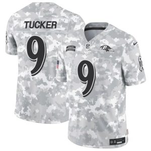 Baltimore Ravens #9 Justin Tucker 2024 F.U.S.E. Arctic Camo Salute To Service Limited Stitched Jersey