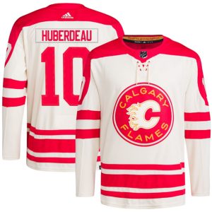 Calgary Flames #10 Jonathan Huberdeau 2023 Cream Classic Primegreen Stitched Jersey
