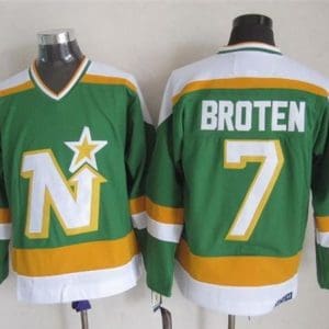 Stars #7 Neal Broten Stitched Green CCM Throwback Jersey