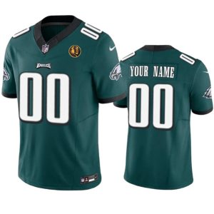 Philadelphia Eagles Custom Green 2023 F.U.S.E. With John Madden Patch Vapor Limited Stitched Jersey