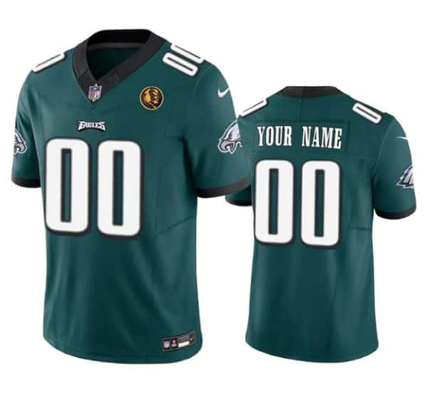 Philadelphia Eagles Custom Green 2023 F.U.S.E. With John Madden Patch Vapor Limited Stitched Jersey
