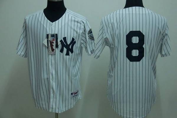 Yankees #8 Yogi Berra Stitched White Jersey
