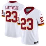 Washington Commanders #23 Marshon Lattimore White 2025 F.U.S.E. Throwback Vapor Limited Stitched Jersey