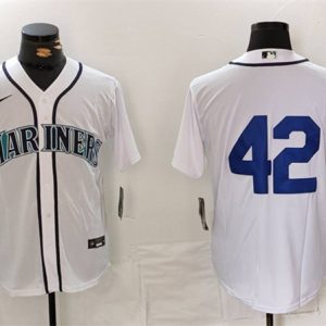 Seattle Mariners #42 Jackie Robinson White Cool Base Stitched Jersey