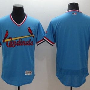 Cardinals Blank Light Blue Flexbase Authentic Collection Cooperstown Stitched Jersey
