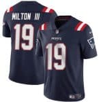 New England Patriots #19 Joe Milton III Navy 2024 Vapor Limited Stitched Jersey