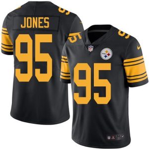 Steelers #95 Jarvis Jones Black Stitched Limited Rush Nike Jersey