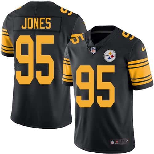 Steelers #95 Jarvis Jones Black Stitched Limited Rush Nike Jersey