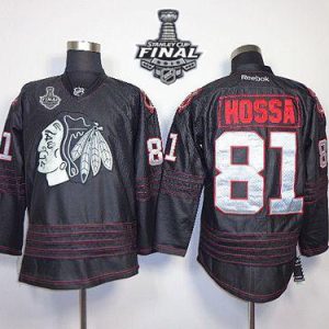 Blackhawks #81 Marian Hossa Black Accelerator 2015 Stanley Cup Stitched Jersey