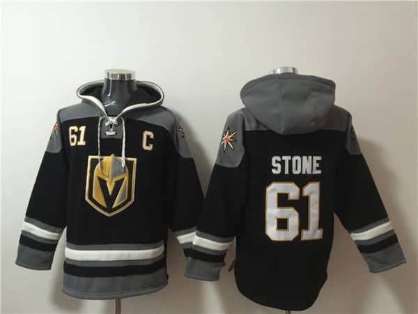 Vegas Golden Knights #61 Mark Stone Black Ageless Must-Have Lace-Up Pullover Hoodie