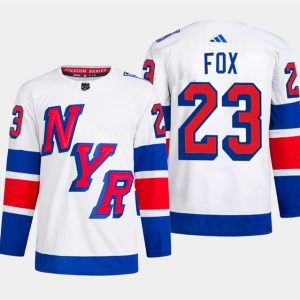 New York Rangers #23 Adam Fox White 2024 Stadium Series Stitched Jersey