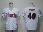 Diamondbacks #40 J.J Putz White Cool Base Stitched Jersey