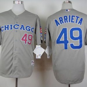 Cubs #49 Jake Arrieta Grey 1990 Turn Back The Clock Stitched Jersey