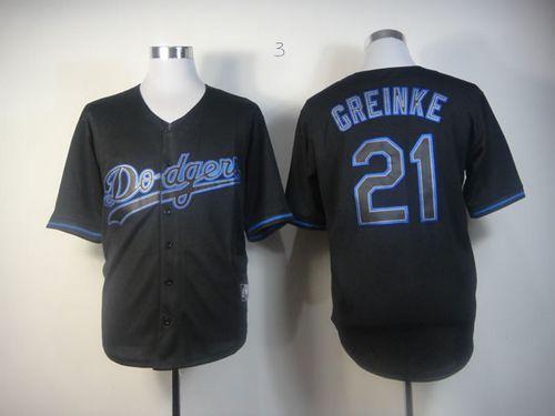 Dodgers #21 Zack Greinke Black Fashion Stitched Jersey
