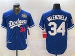 Los Angeles Dodgers #34 Toro Valenzuela Royal 2024 World Series 1981 Cooperstown Stitched Jersey