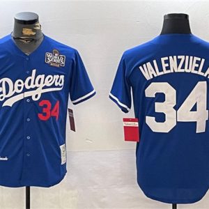 Los Angeles Dodgers #34 Toro Valenzuela Royal 2024 World Series 1981 Cooperstown Stitched Jersey