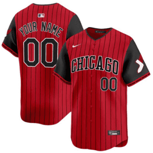 Chicago White Sox Custom Red Black 2025 City Connect Stitched Jersey