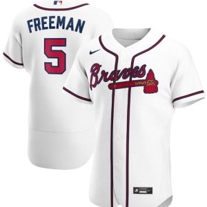 Atlanta Braves White #5 Freddie Freeman 2020 Flex Base Stitched Jersey