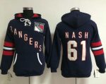 New York Rangers #61 Rick Nash Navy Blue Old Time Heidi NHL Hoodie
