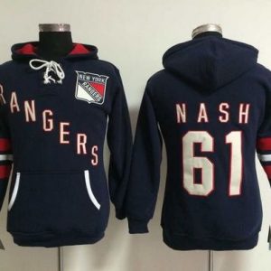 New York Rangers #61 Rick Nash Navy Blue Old Time Heidi NHL Hoodie
