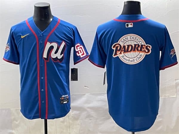National League San Diego Padres Team Big Logo Blue 2025 All-Star Edition Limited Stitched Jersey